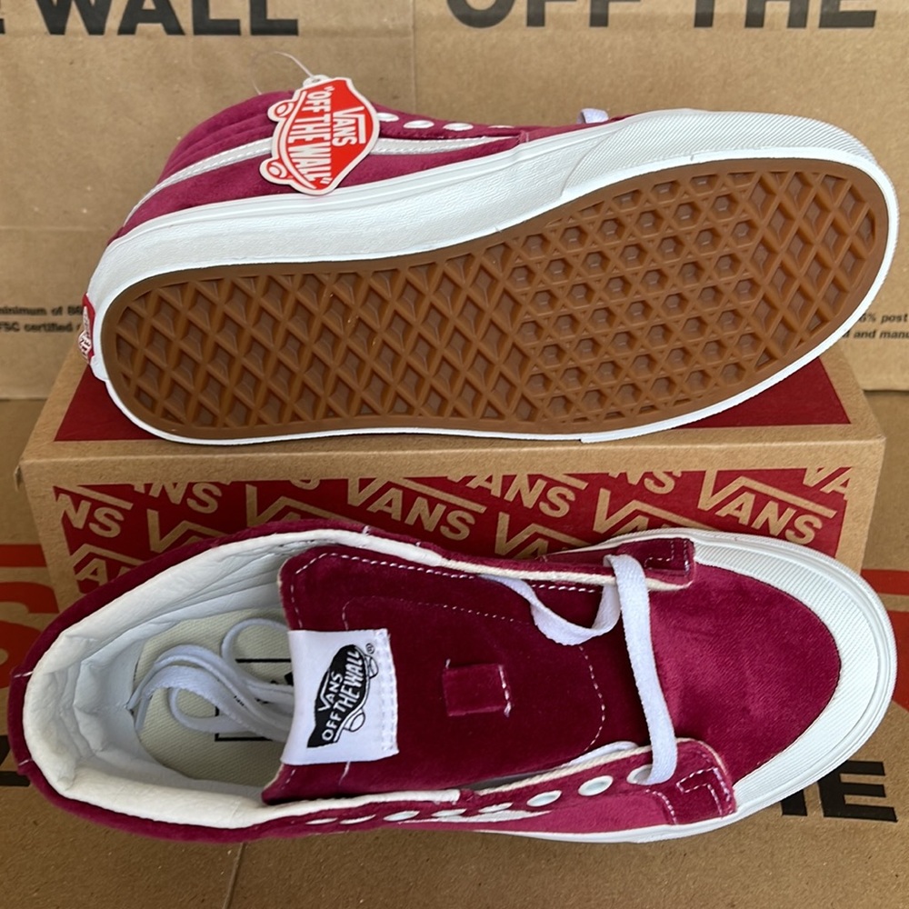 Vans Sk8-Hi Reissue 13 Velvet Beet Red/True White sneakers WMNS - Picture 4 of 16